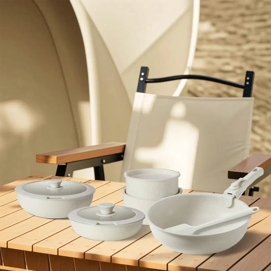 XMSJ Nonstick Pots And Pans Set With Detachable Handle