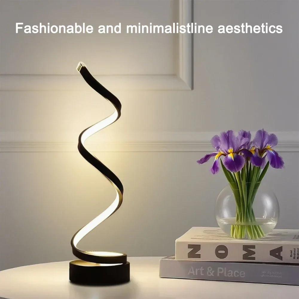 HomeFish LED Spiral Dimmable Table Lamp For Home Office