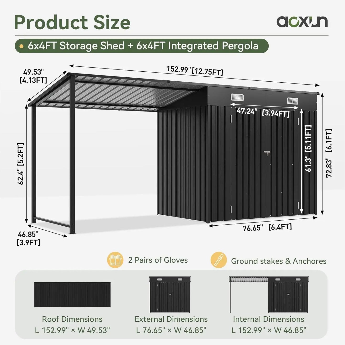 Metal Storage Shed Gazebo Combo 2 In 1 Leanto Organizer