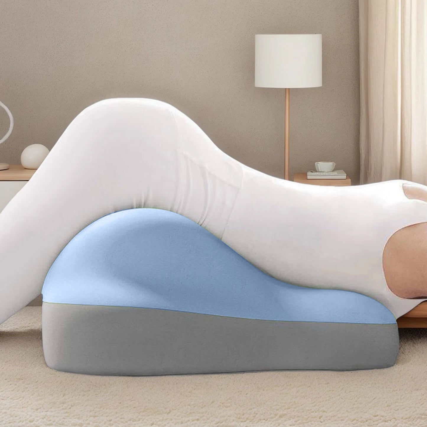 Ergonomic Memory Foam Bed Pillow For Sitting And Pregnancy Comfort
