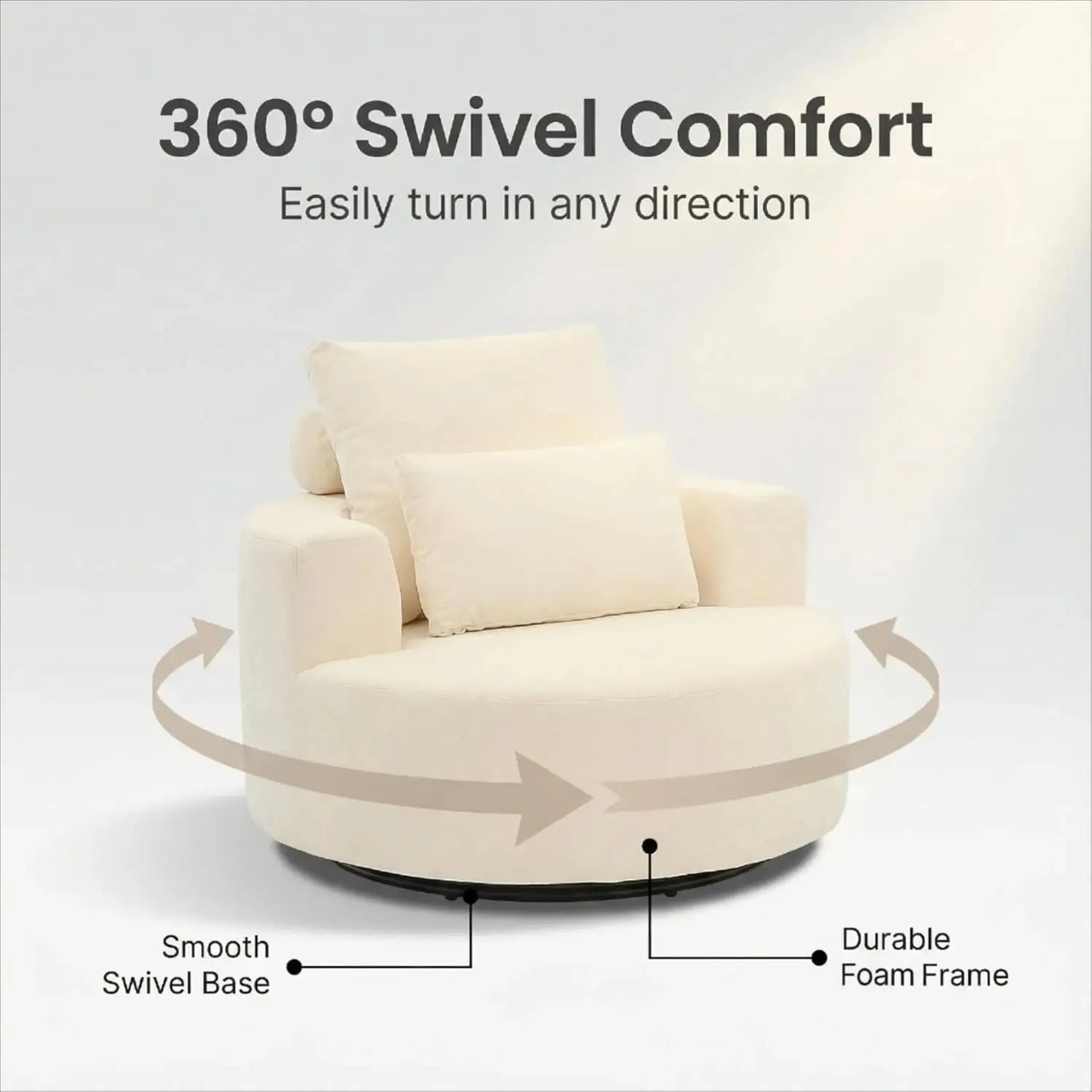 Chenille Barrel Chair With High Resilience Sponge For Living Room
