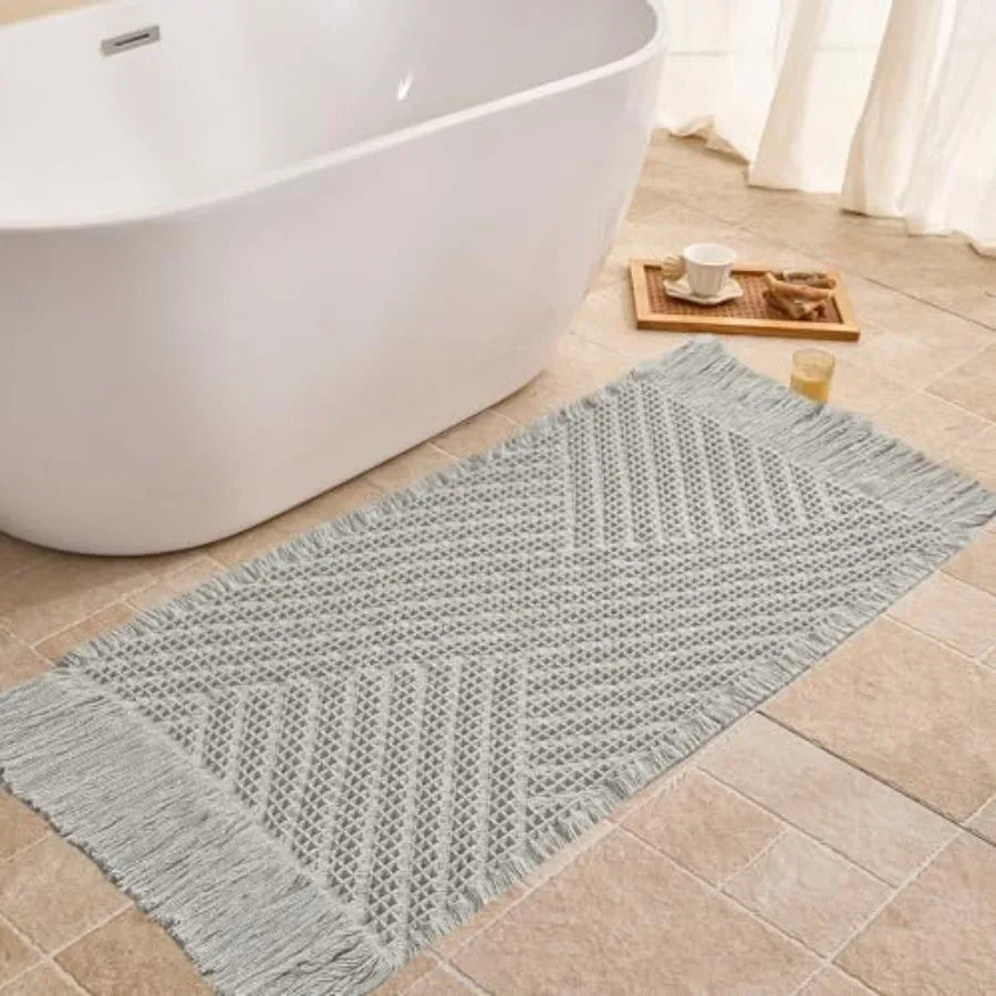 NONECN Waffle Bath Mat Non Slip Runner Quick Dry Absorbent