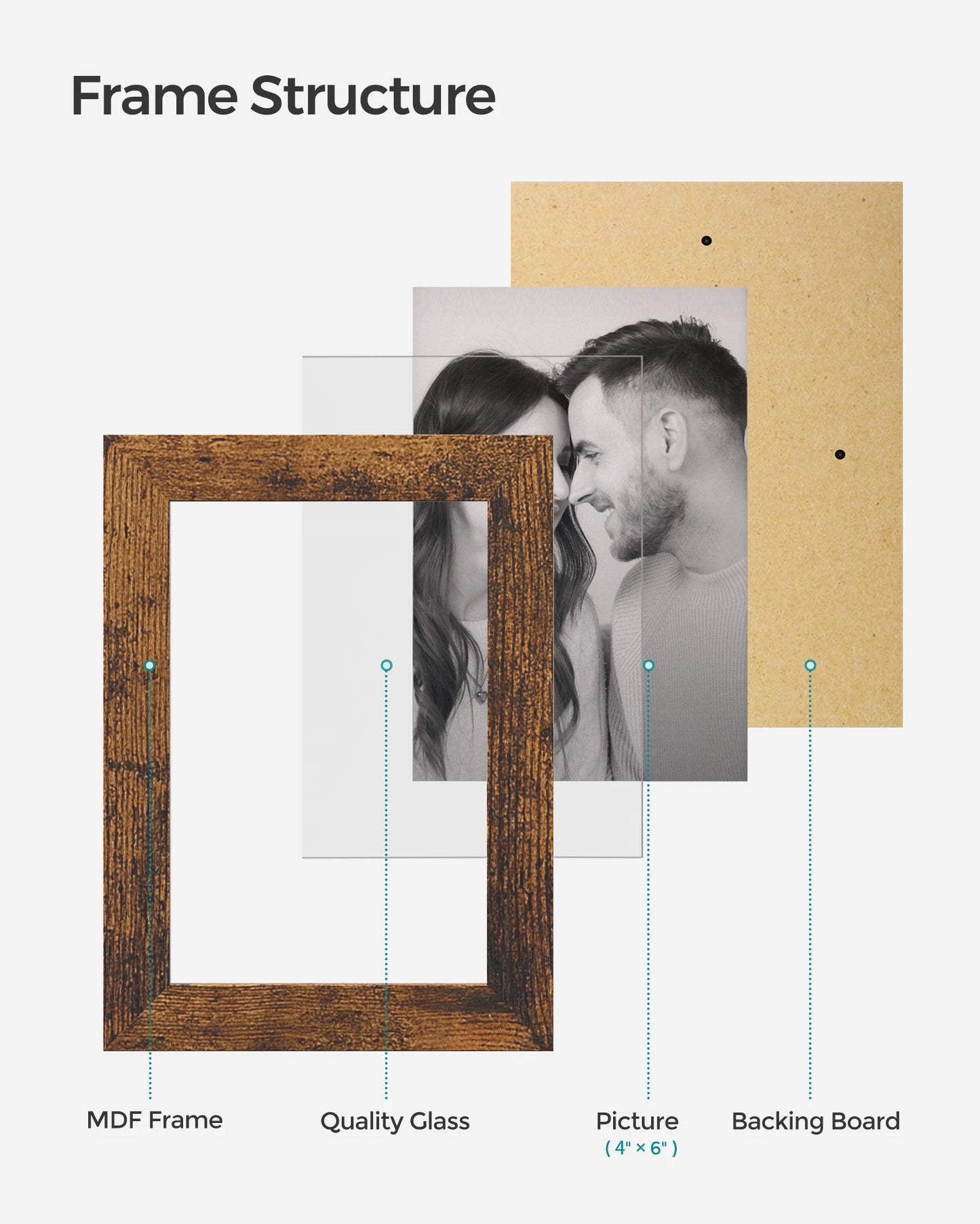 SONGMICS 10 Pack Wall Collage Frames With Glass Front