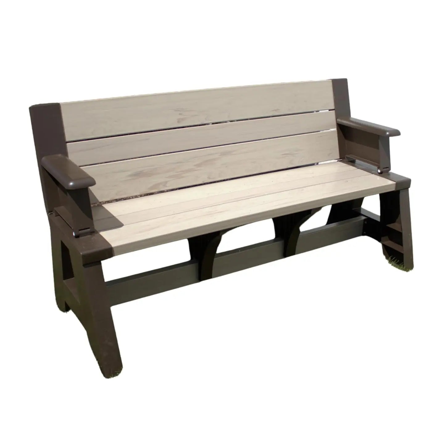 Convertible Outdoor Bench Table Weather Resistant Patio Garden Furniture