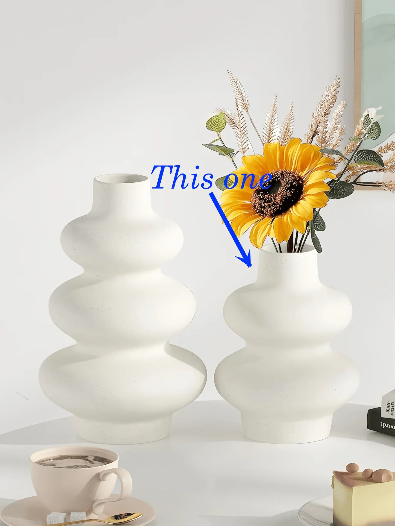 Modern Bohemian Rattan Grass Asymmetrical Vase For Wedding Decor