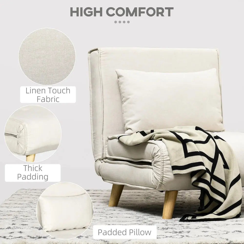 Convertible Chair Bed 2-In-1 Sofa Bed With Adjustable Backrest