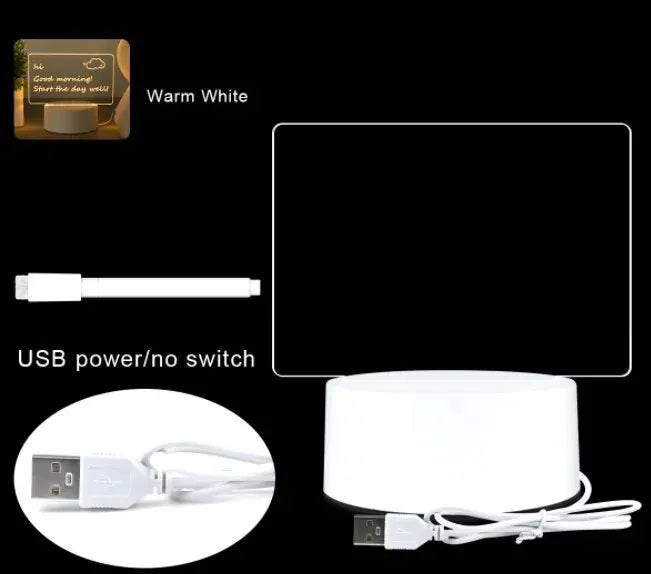 LED Luminous Message Board With USB Desk Lamp And Erasable Pen