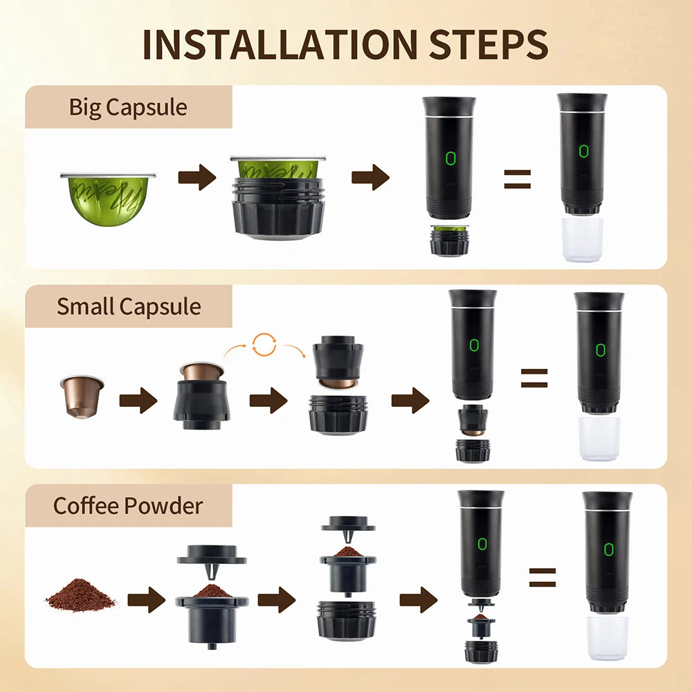 Obecilc Wireless Portable Espresso Maker For Car And Home