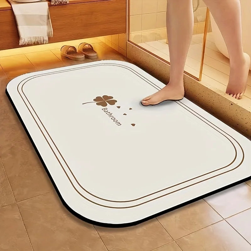 Diatomite Bath Mat Quick Dry Super Absorbent Non Slip Floor Mat For Bathroom