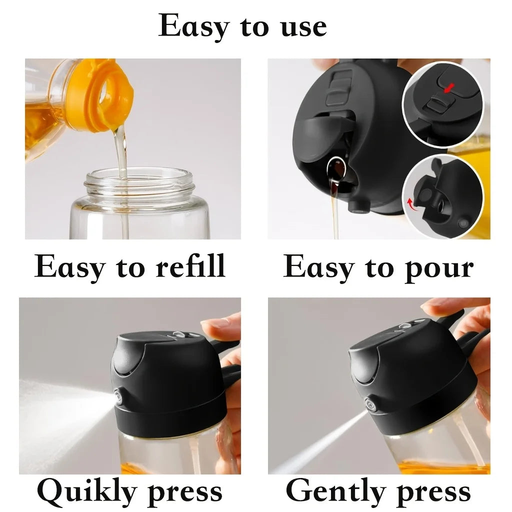 NOVELTY MOON Glass Oil Spray Bottles 4-Pack Dual-Use Spray Pour