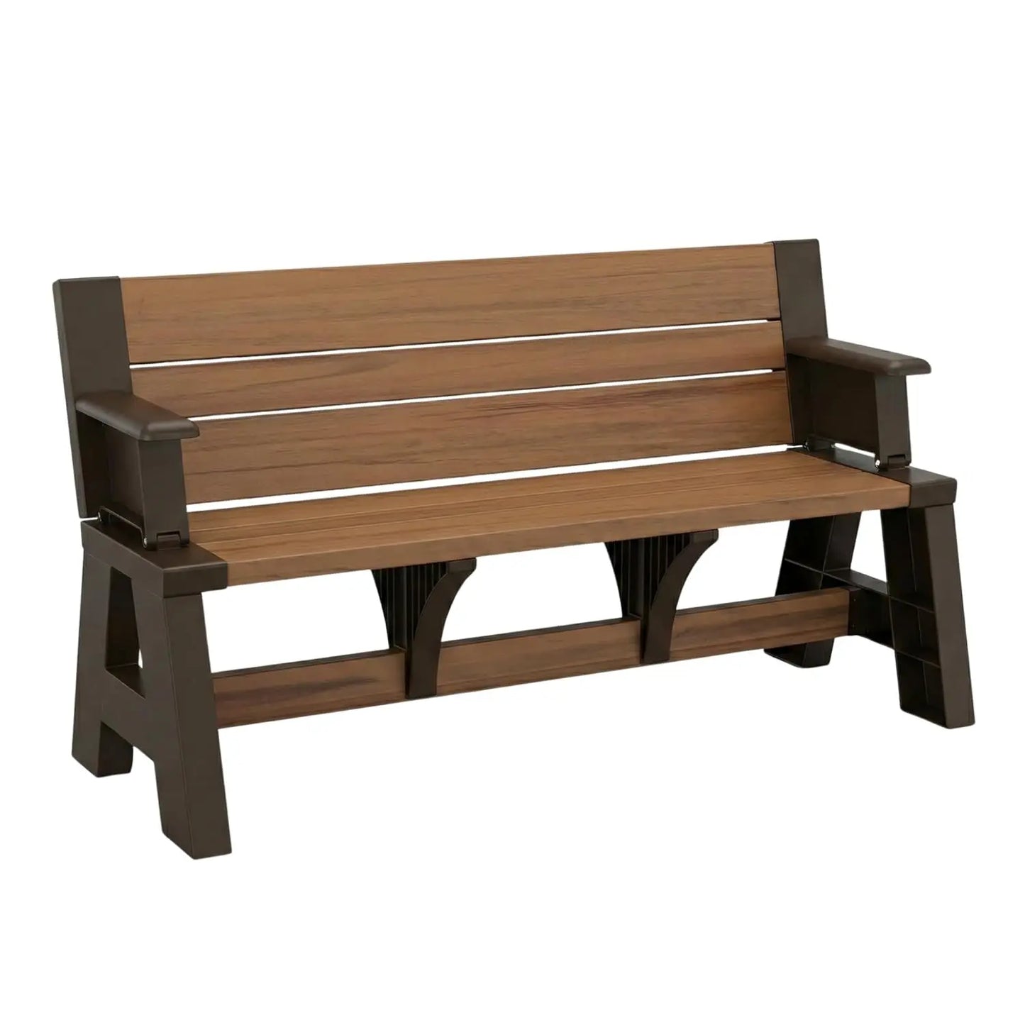 Convertible Outdoor Bench Table Weather Resistant Patio Garden Furniture