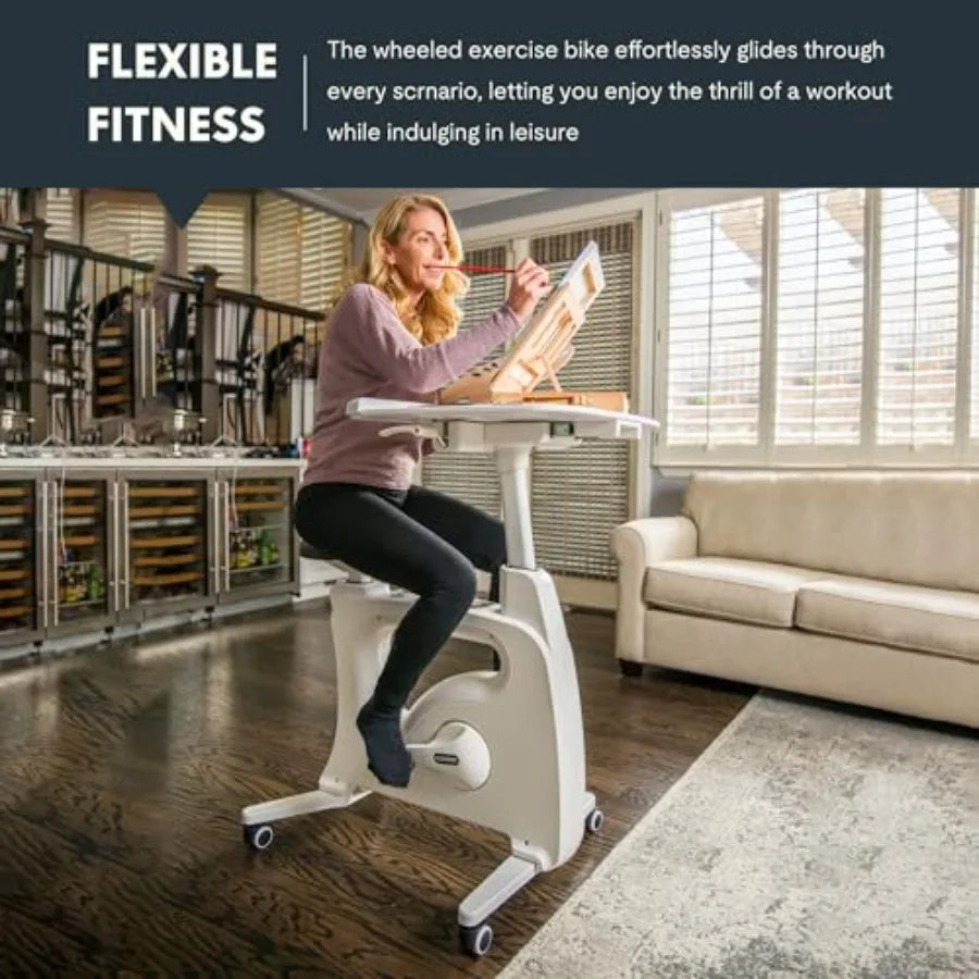 Under Desk Exercise Bike With Removable Desktop For Indoor Use