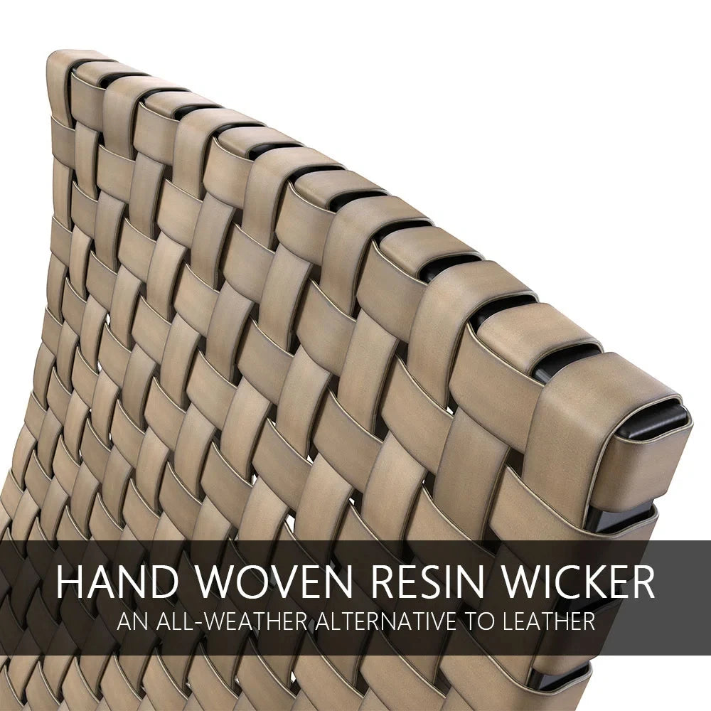 Grand Patio 3 Piece Leather Texture Wicker Outdoor Chairs Set