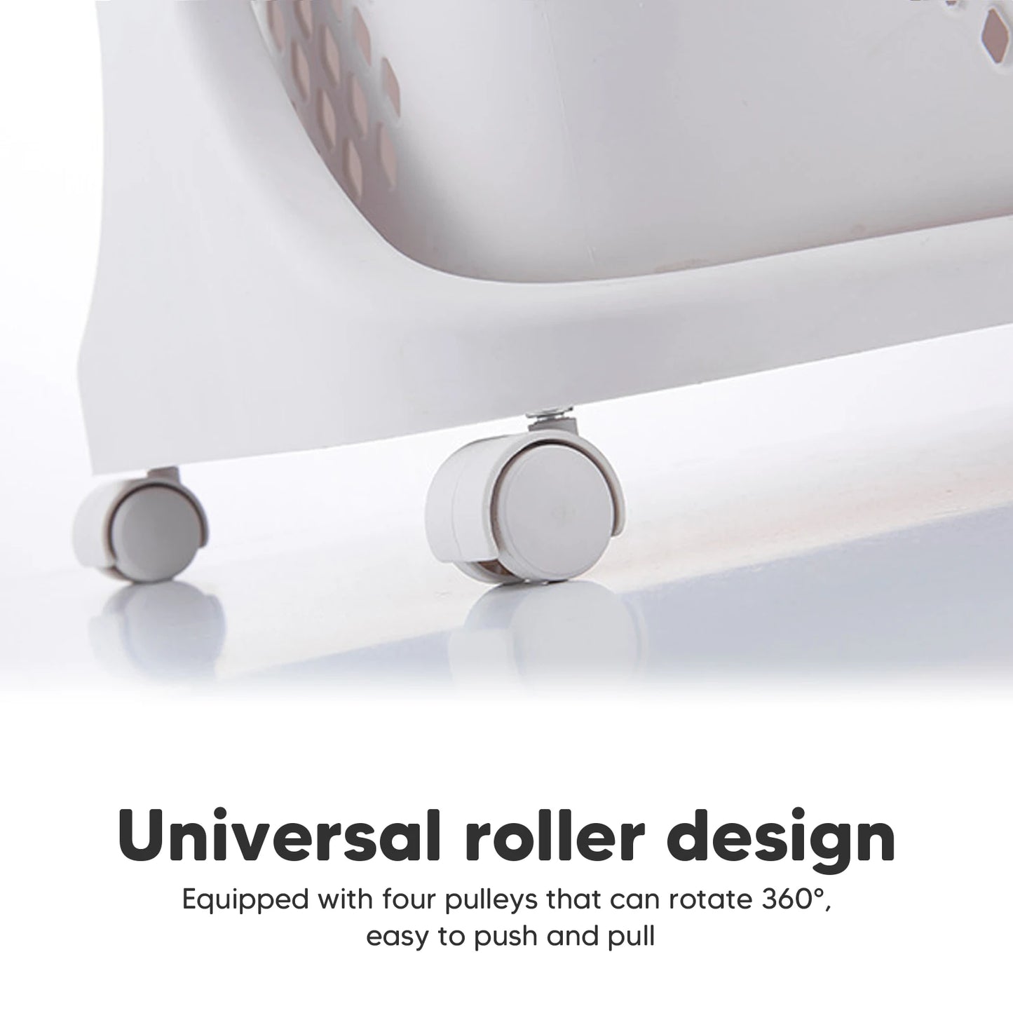Two To Four Tier Rolling Laundry Cart With Removable Buckets