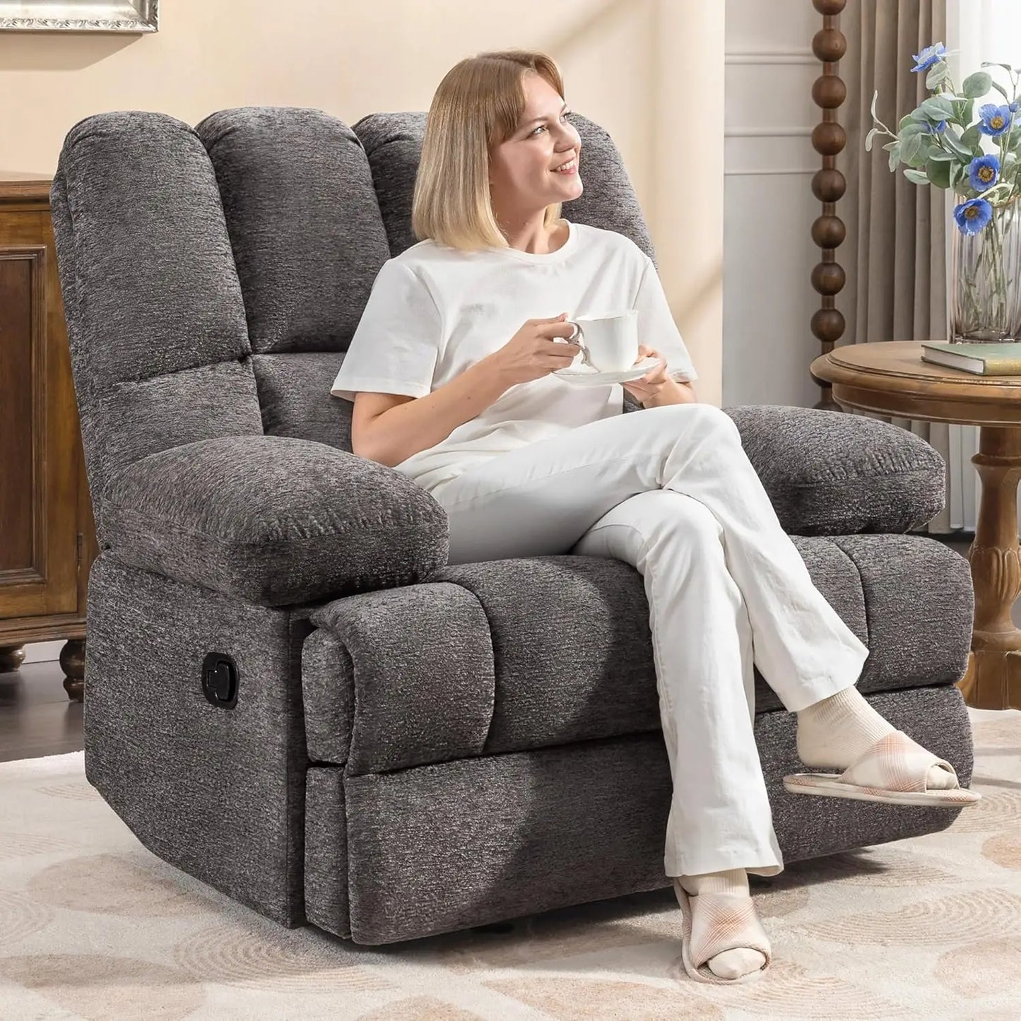 Oversized Rocker Recliner Chair For Living Room Comfort And Durability