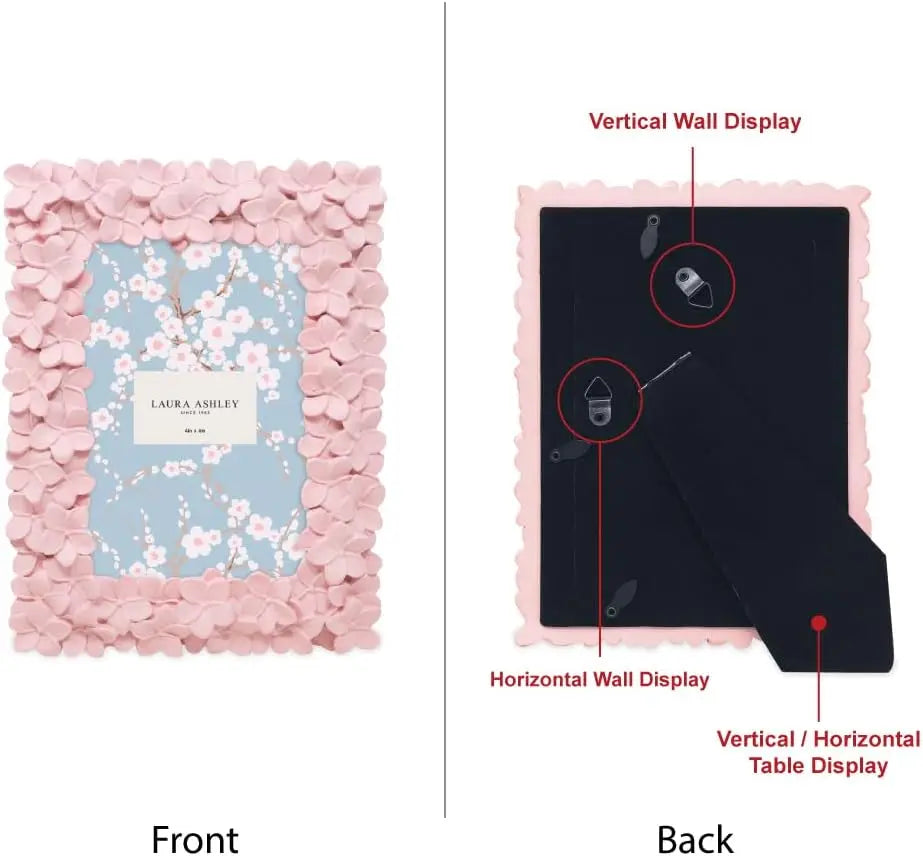 Handcrafted Floral Resin Picture Frame For Tabletop And Wall Display