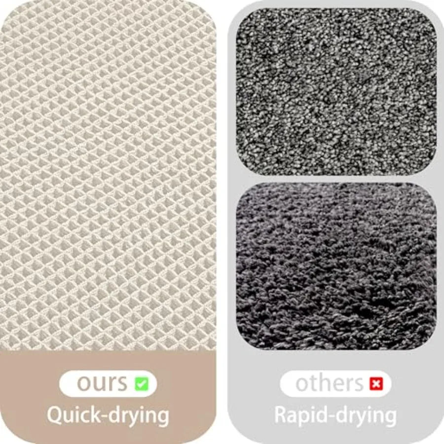 NONECN Waffle Bath Mat Non Slip Runner Quick Dry Absorbent