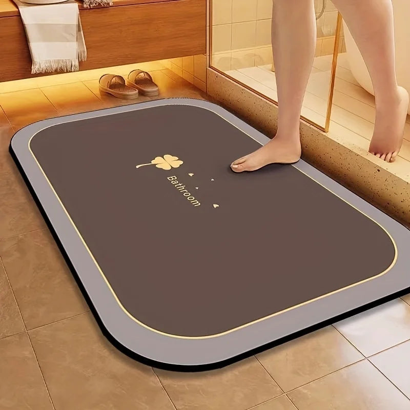 Diatomite Bath Mat Quick Dry Super Absorbent Non Slip Floor Mat For Bathroom