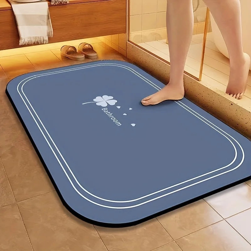 Diatomite Bath Mat Quick Dry Super Absorbent Non Slip Floor Mat For Bathroom