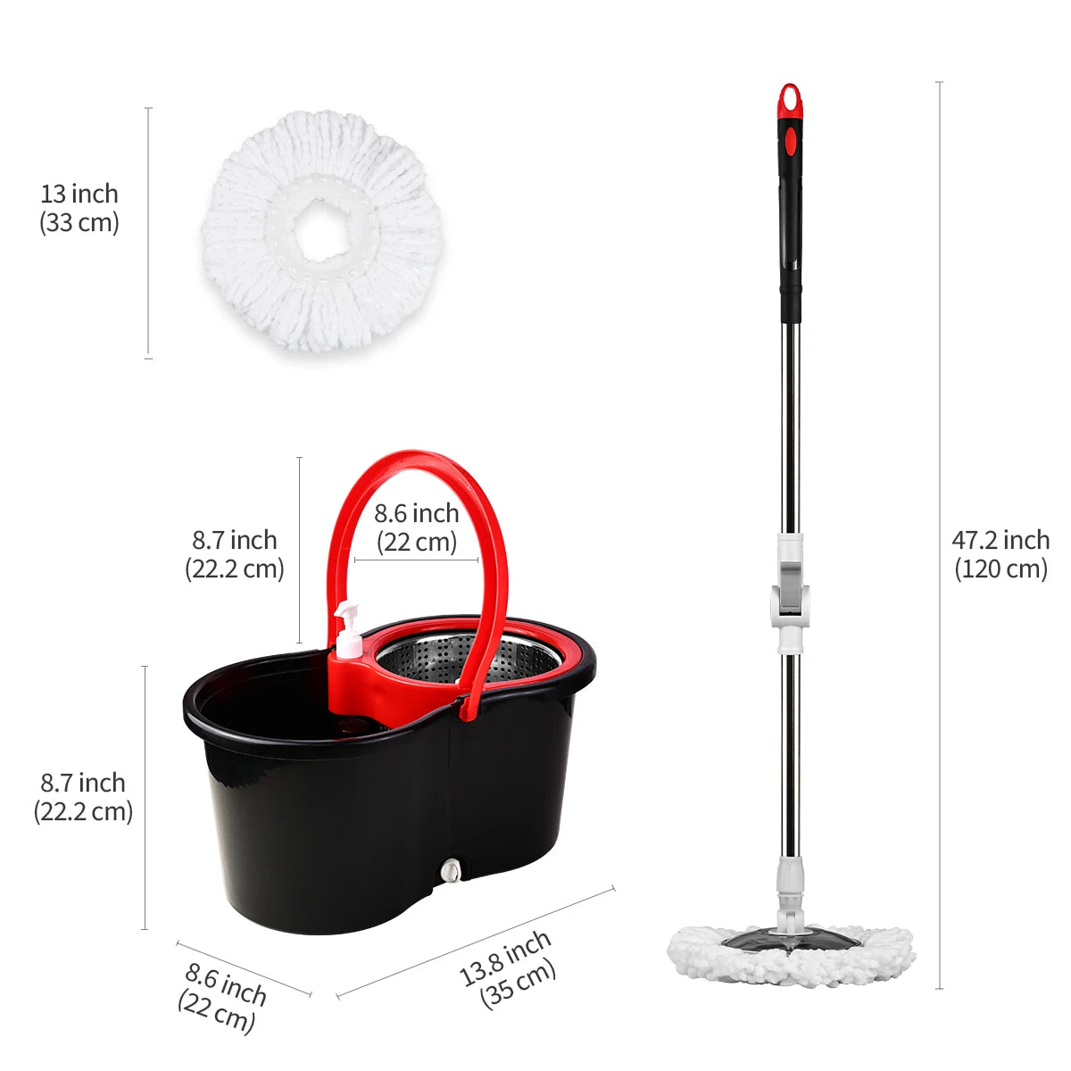 360 Spin Mop Bucket Set With Dual Motion Cleaning System