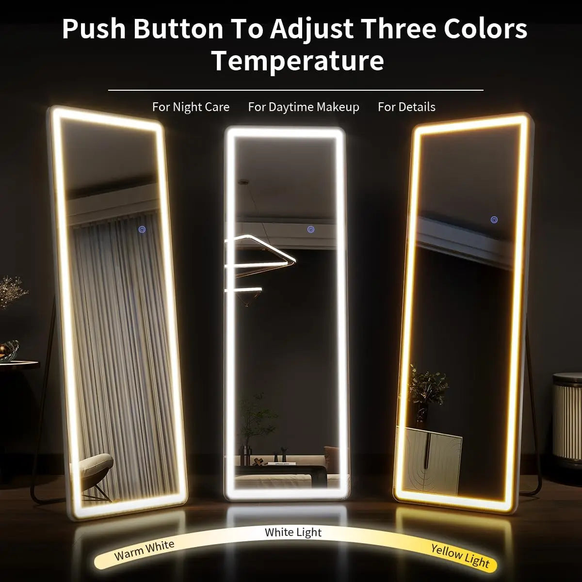 Koonmi Full Length Lighted Floor Mirror With Dimming