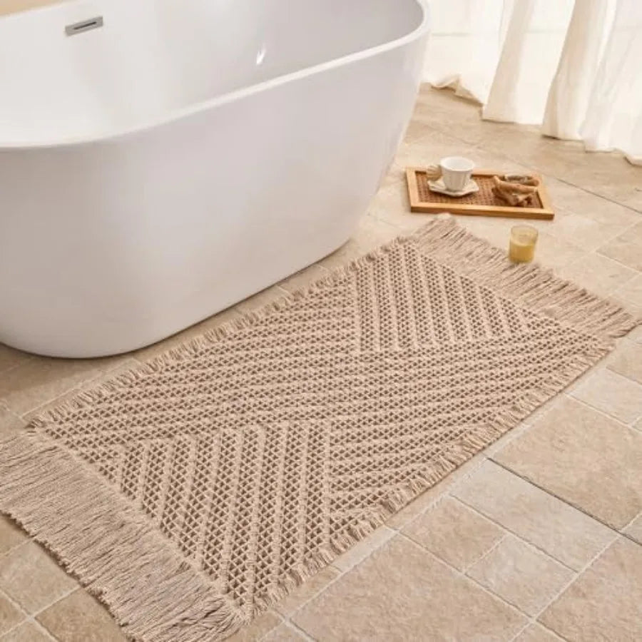 NONECN Waffle Bath Mat Non Slip Runner Quick Dry Absorbent