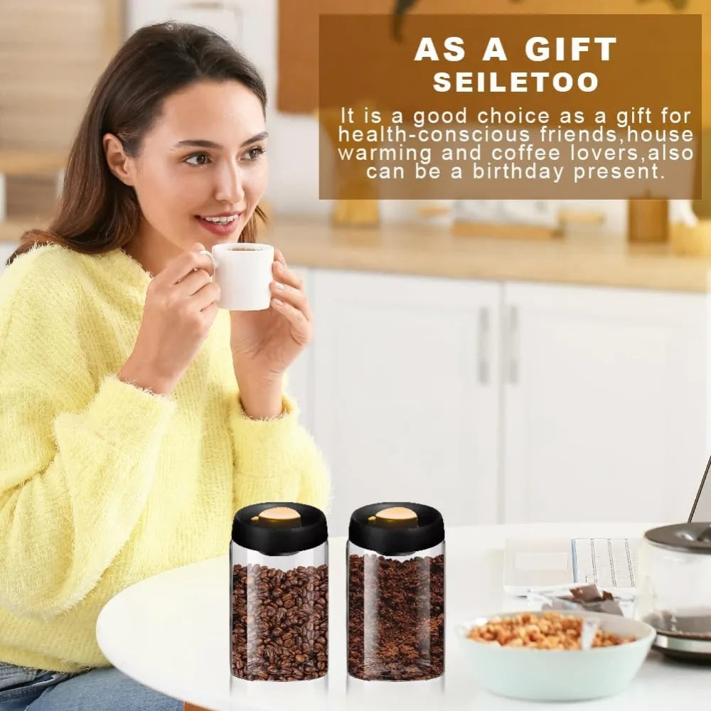 Borosilicate Glass Coffee Jar With Airtight Lid