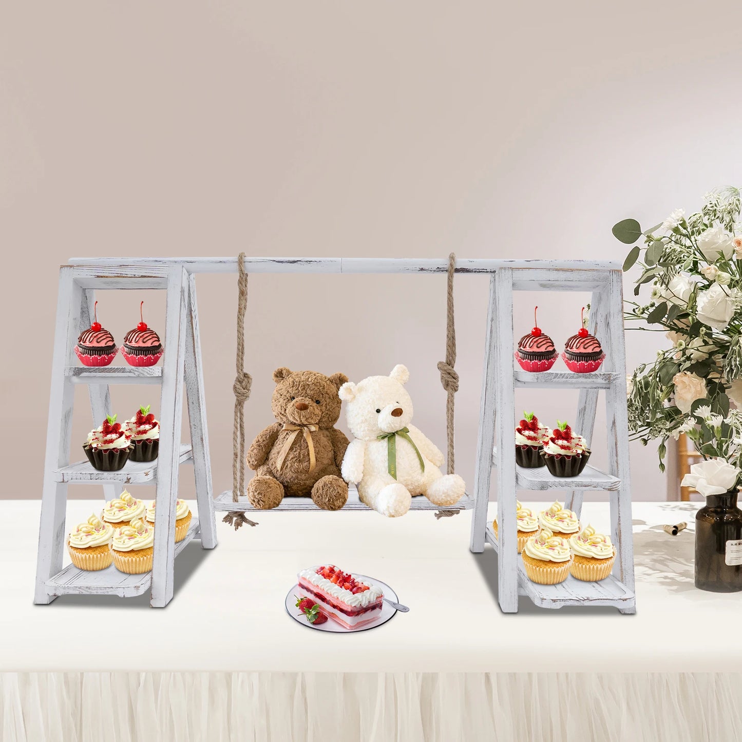 Bymaocar Eco Friendly 3 Tier Serving Ladder Stand Dessert Display