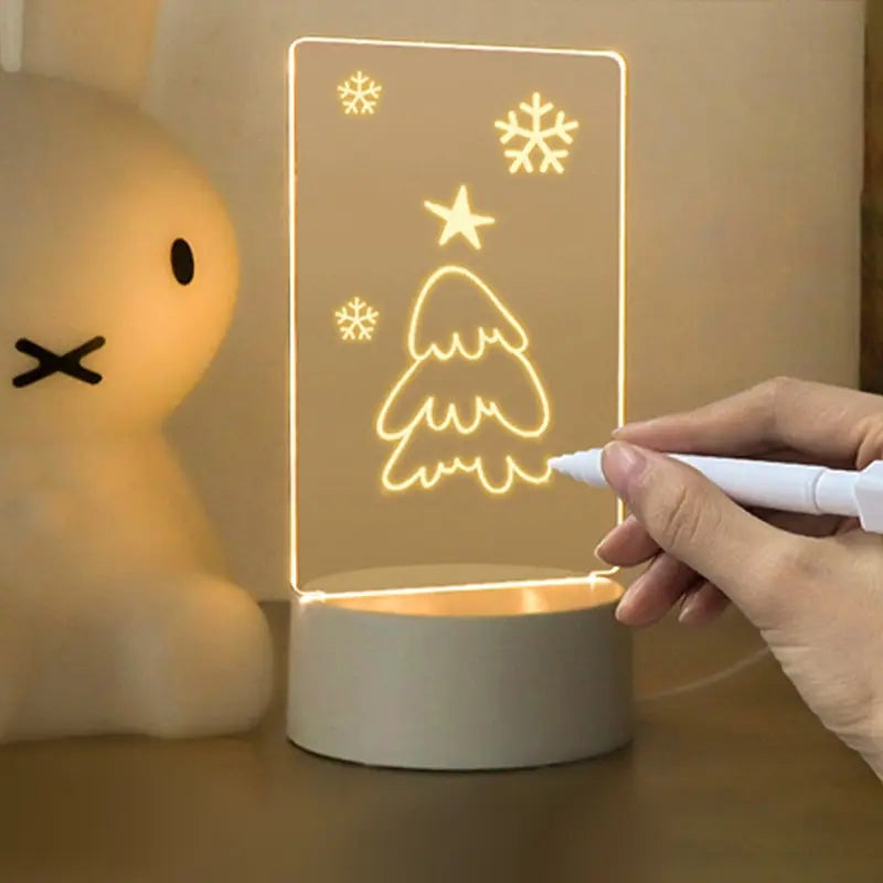 LED Luminous Message Board With USB Desk Lamp And Erasable Pen
