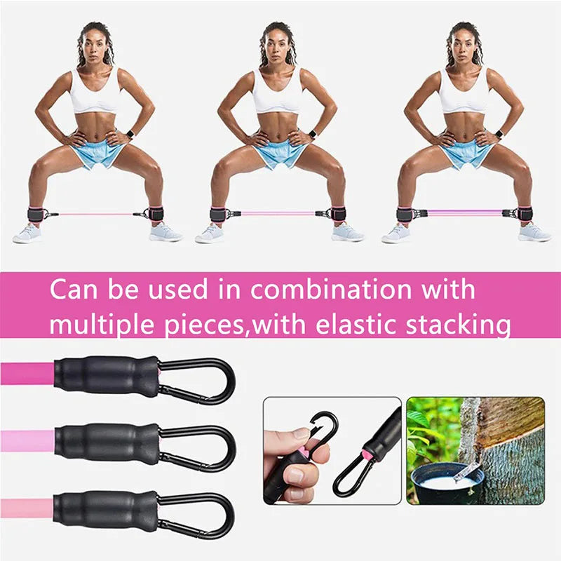 Ankle Straps and Resistance Bands Set for Fitness Training