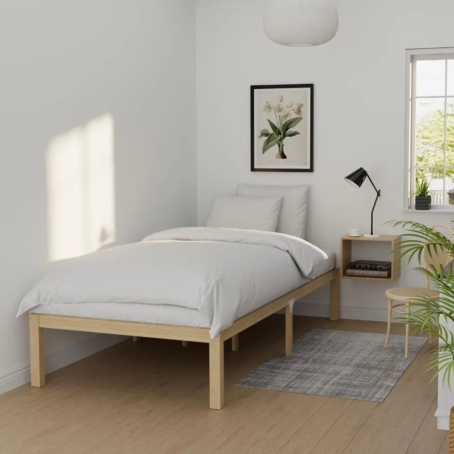 XIUWO Bamboo Bed Frame Platform Bed With Non Slip Slats