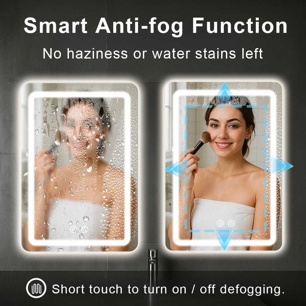 MYGIIVOVO LED Backlit Fogless Bathroom Vanity Mirror Wall Mounted