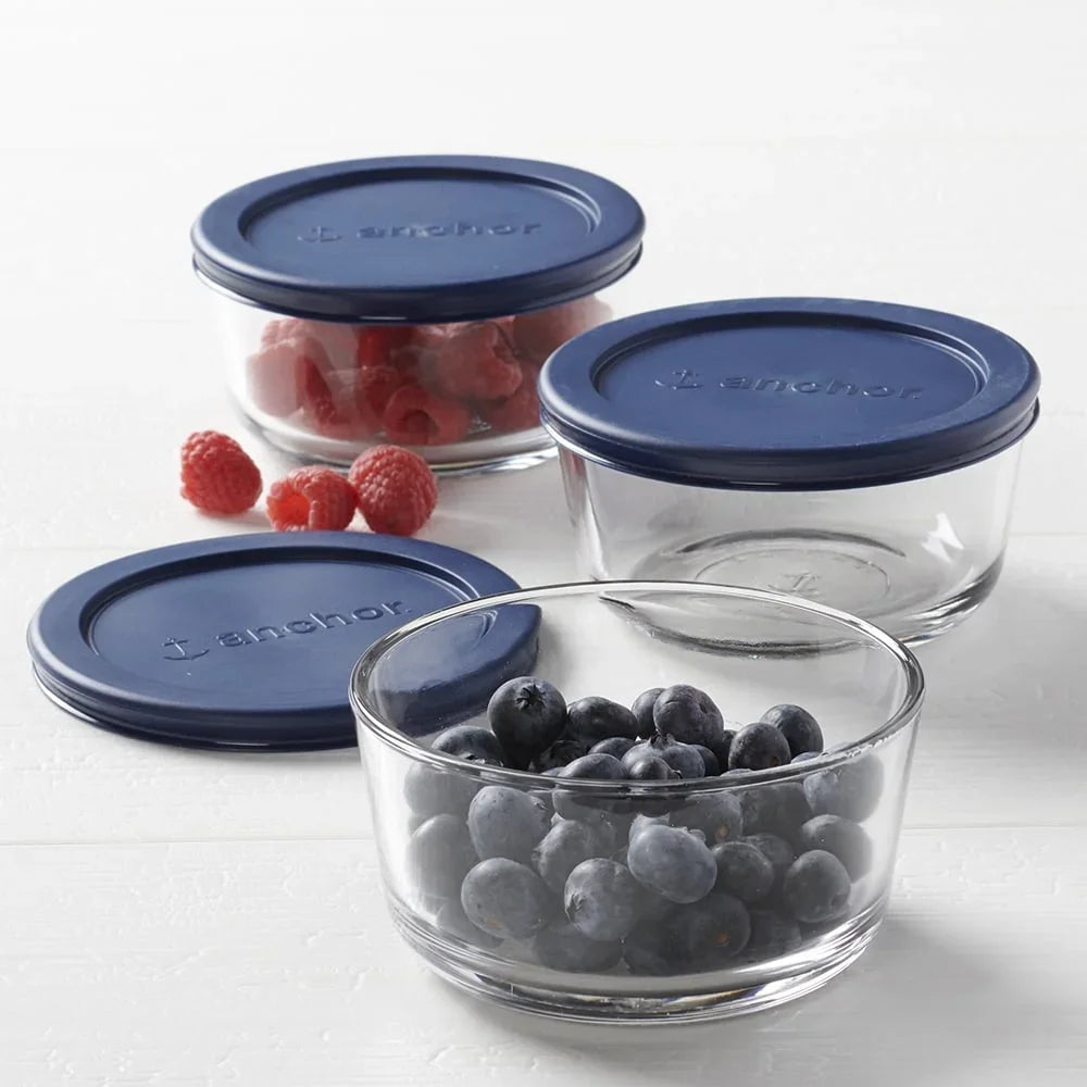 Glass Storage Containers Set of 3 BPA Free Microwave Safe