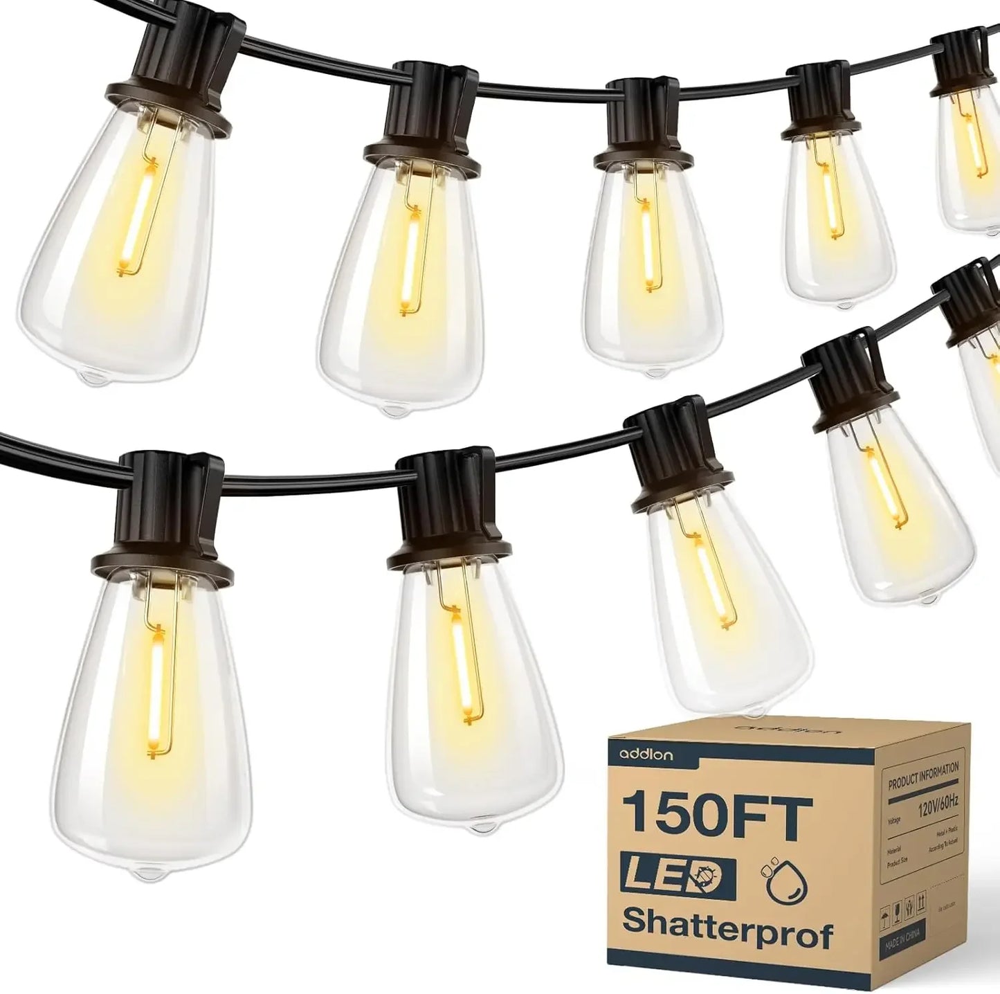 MIMIRGB LED Outdoor String Lights Waterproof Dimmable Patio