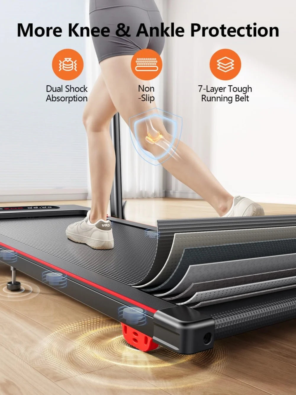 Driving Walking Pad With Bracket Silent Treadmill For Home Use