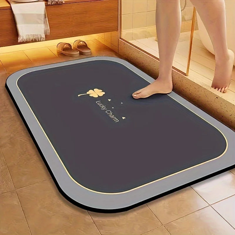 Diatomite Bath Mat Quick Dry Super Absorbent Non Slip Floor Mat For Bathroom