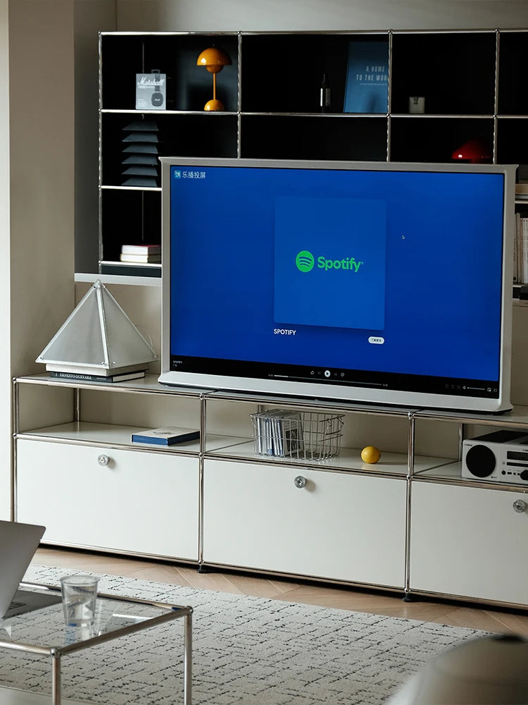 Bigcityfur Tv Stand Metal Storage Cabinet For Living Room