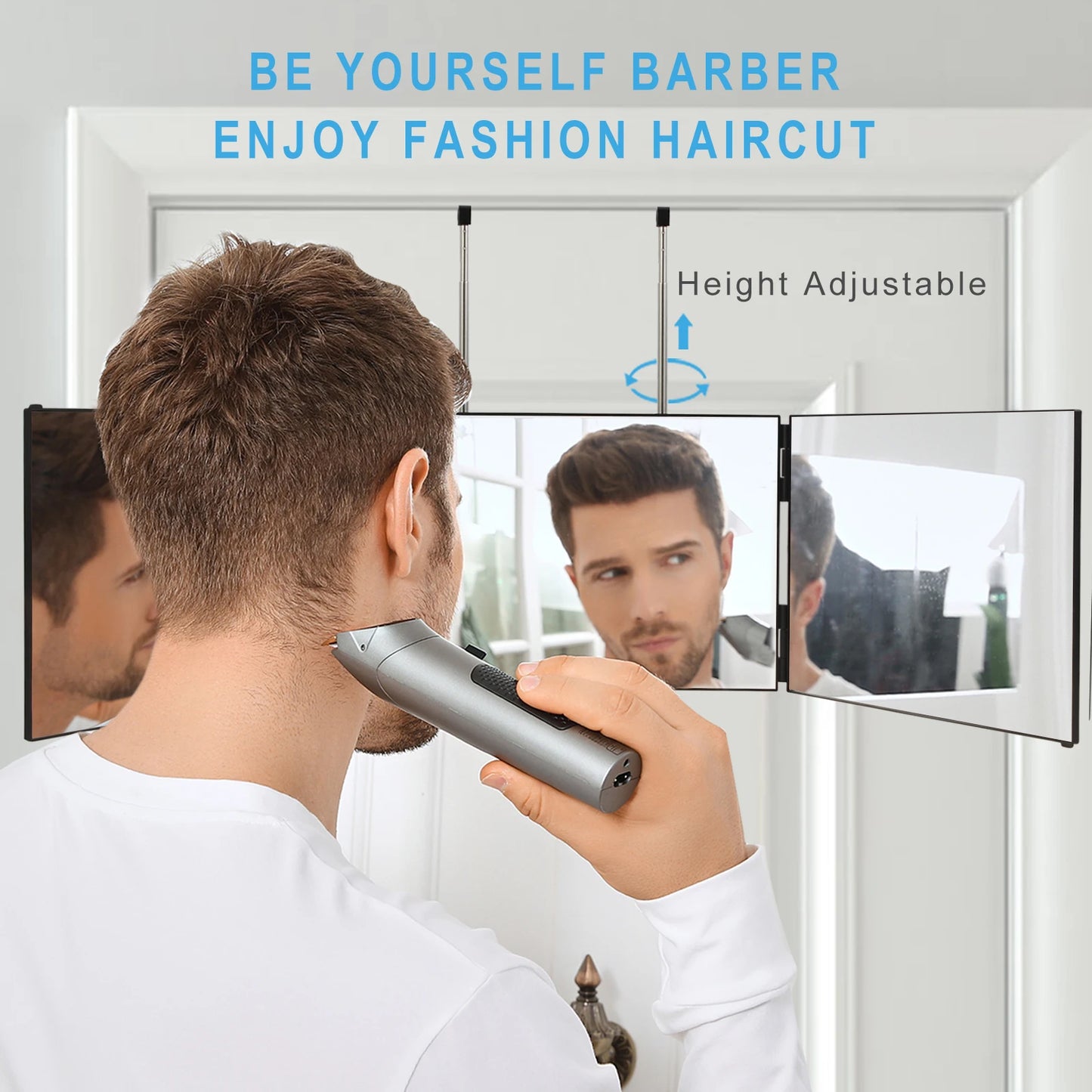 Three Way Hair Cutting Mirror For Self Haircut Back View