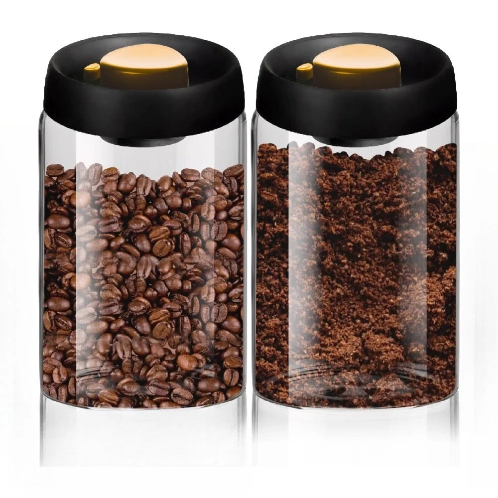 Borosilicate Glass Coffee Jar With Airtight Lid