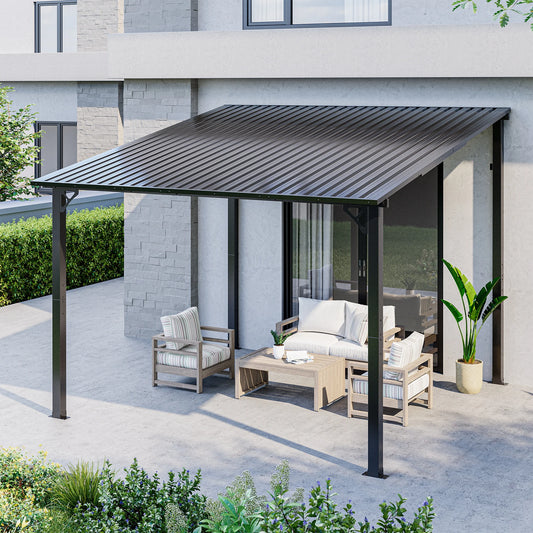 Polar Aurora Lean To Gazebo With Galvanized Roof For Patio