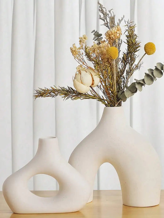 Modern Bohemian Rattan Grass Asymmetrical Vase For Wedding Decor