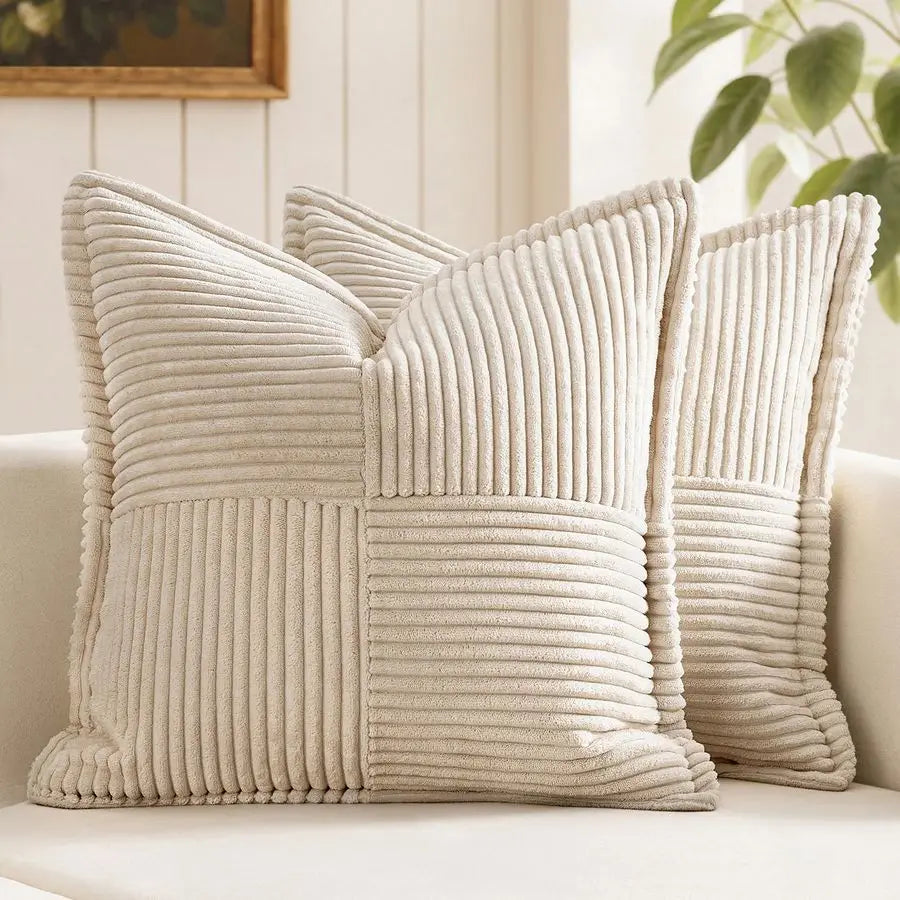 Boho Corduroy Euro Sham Pillow Covers Set of 2 USA