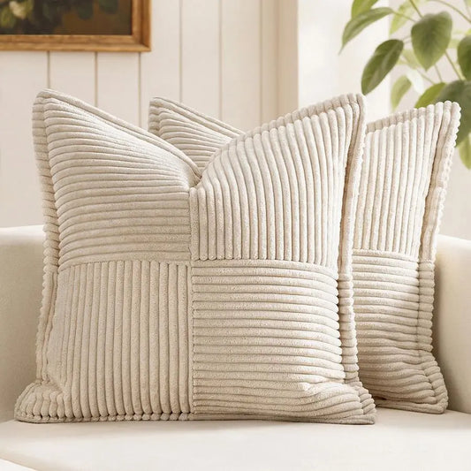 Boho Corduroy Euro Sham Pillow Covers Set of 2 USA