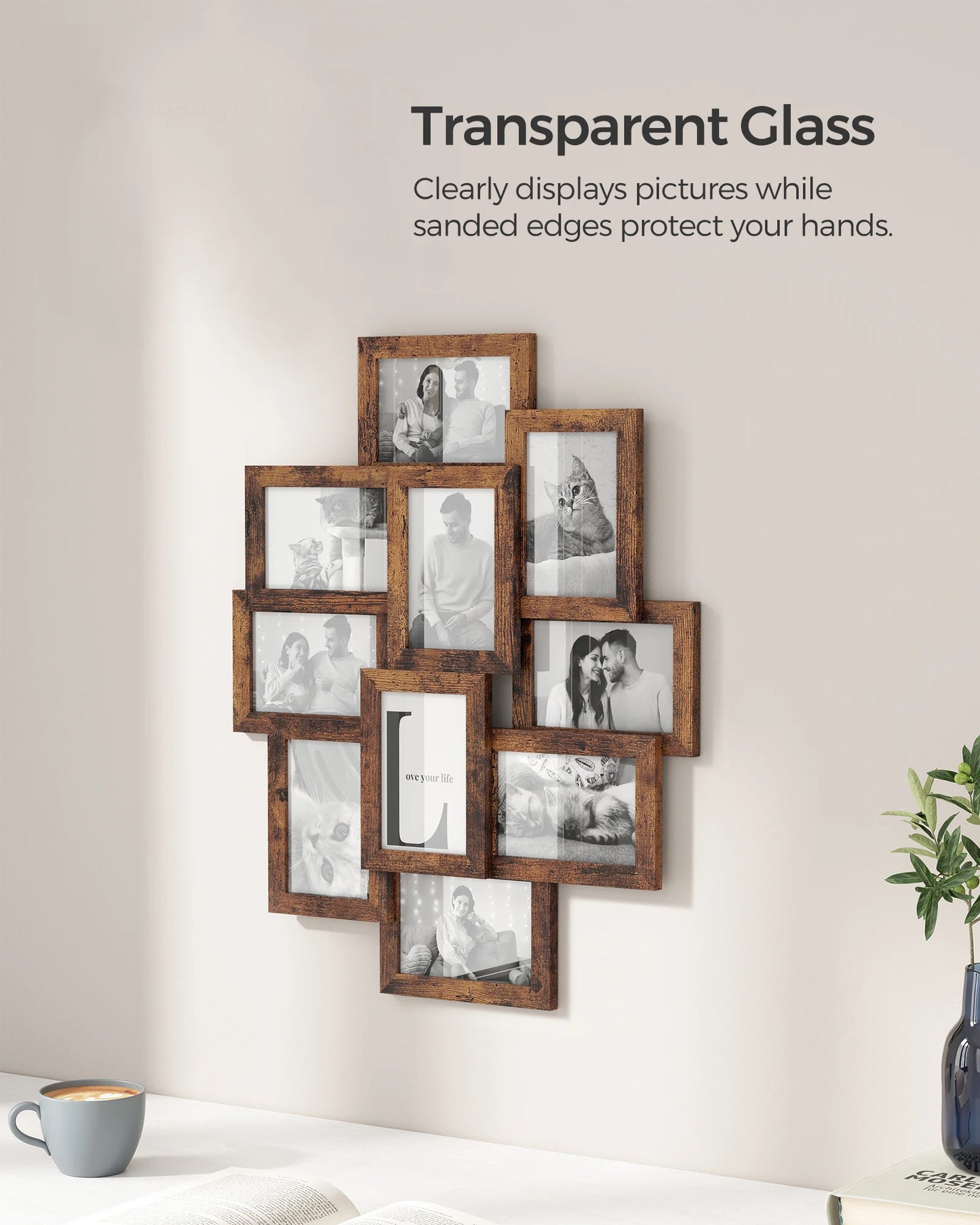 SONGMICS 10 Pack Wall Collage Frames With Glass Front