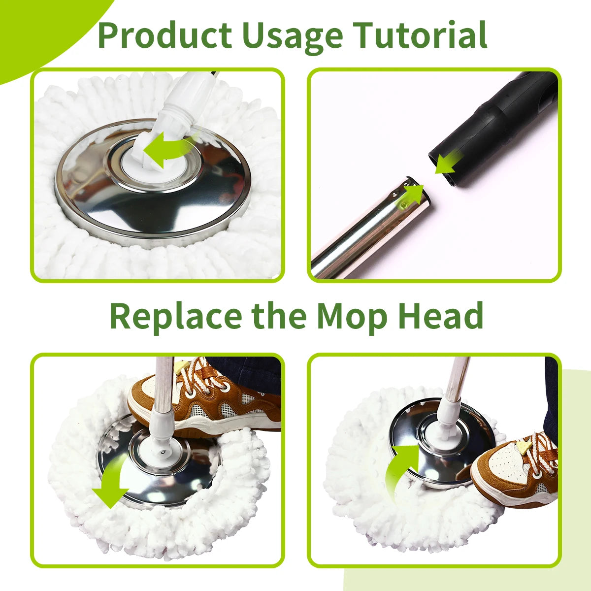 360 Spin Mop Bucket Set With Dual Motion Cleaning System
