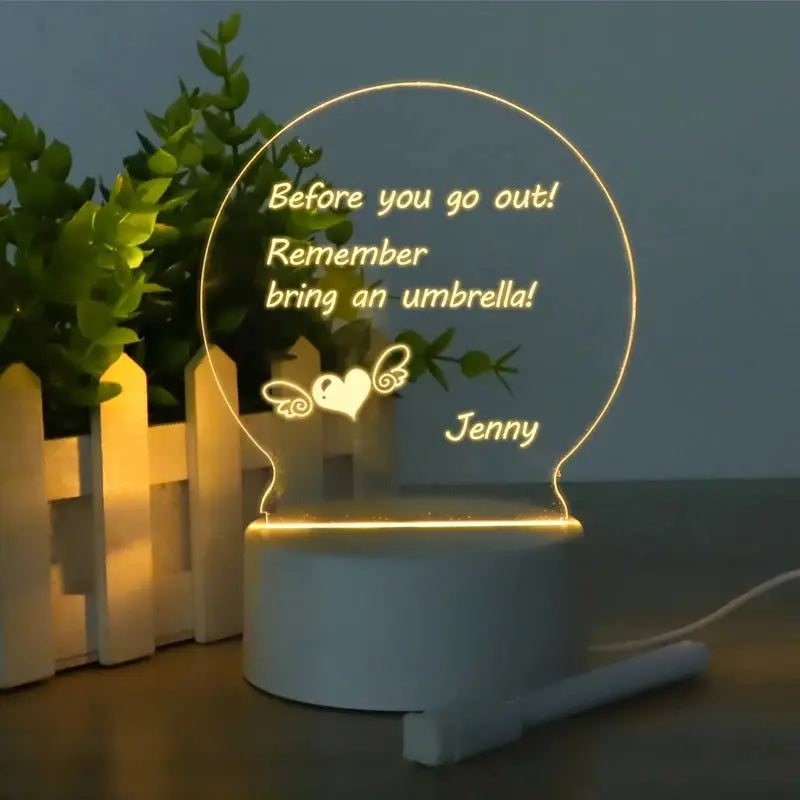 LED Luminous Message Board With USB Desk Lamp And Erasable Pen