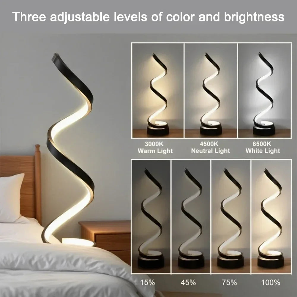 HomeFish LED Spiral Dimmable Table Lamp For Home Office