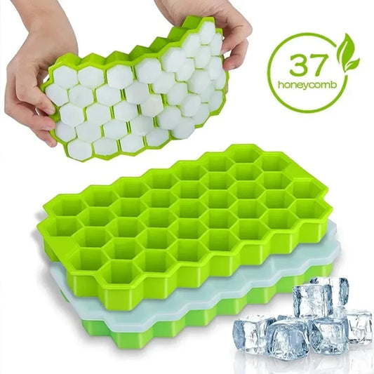 AHTOSKA Honeycomb 37-Grid Silicone Ice Cube Tray Kitchen Use