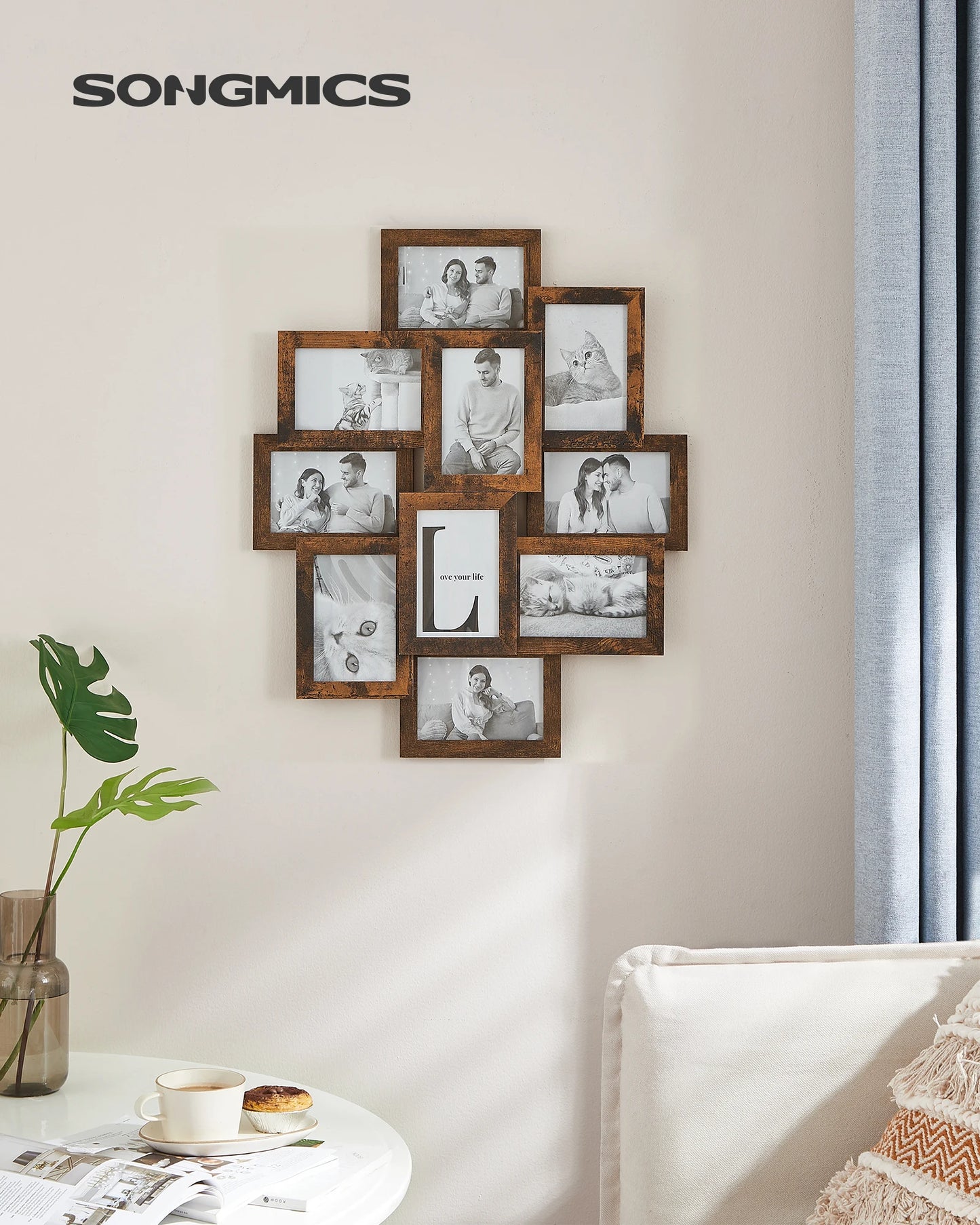 SONGMICS 10 Pack Wall Collage Frames With Glass Front