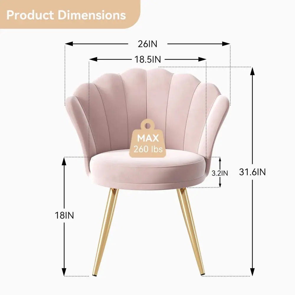 Elegant Velvet Tufted Accent Chair With Gold Metal Legs
